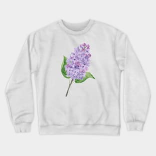 Purple Lilac Flower Watercolour Painting Crewneck Sweatshirt